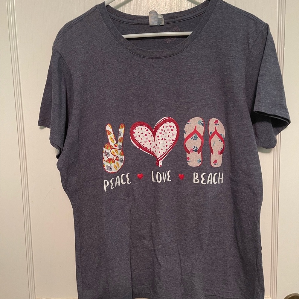 Peach, love, and beach tee shirt